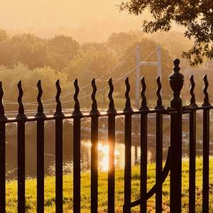 railings bridge dusk